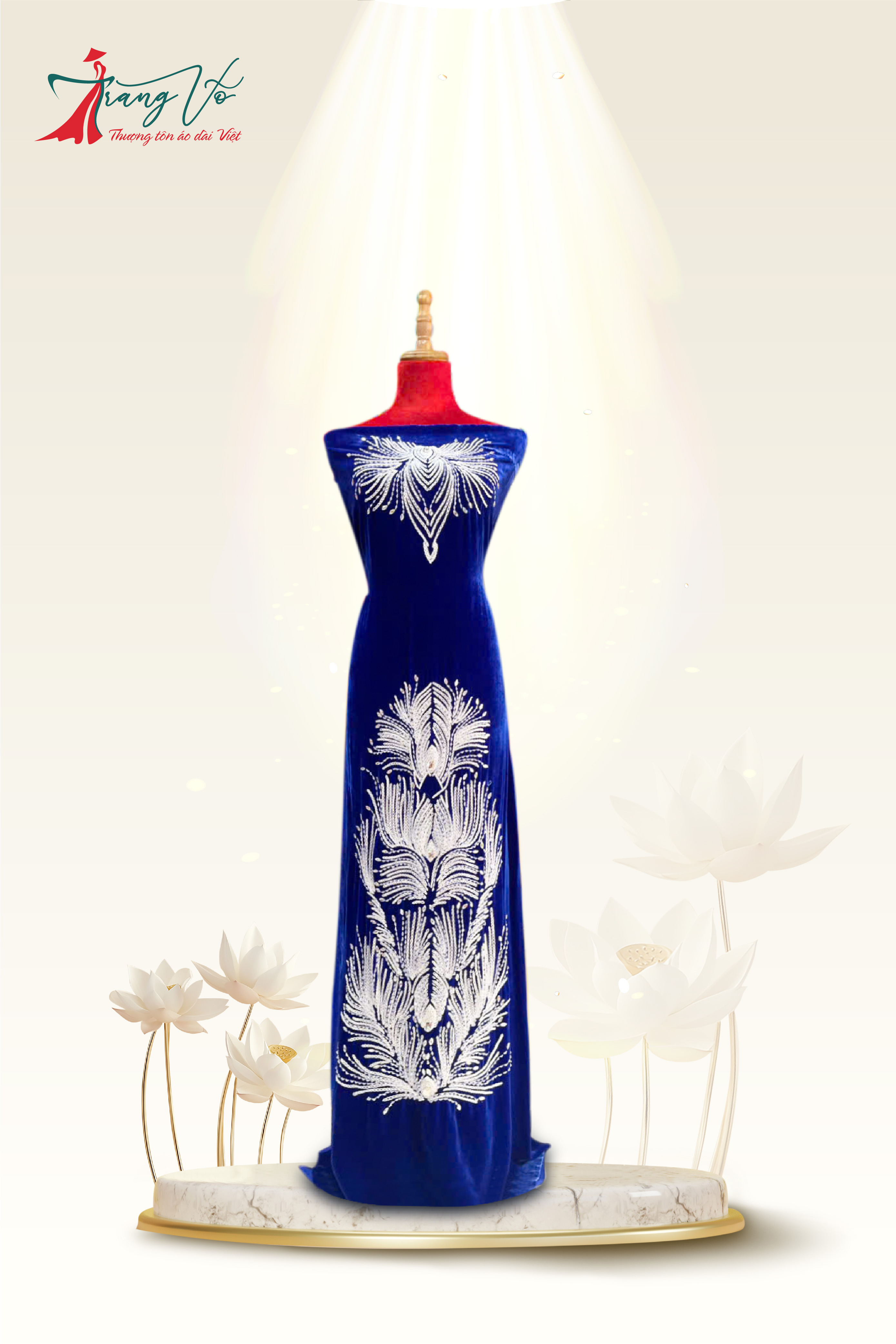 NHUNG TUYẾT THÊU KẾT PHA LÊ HOA LẬP THỂ ĐƠN SẮC #02112402